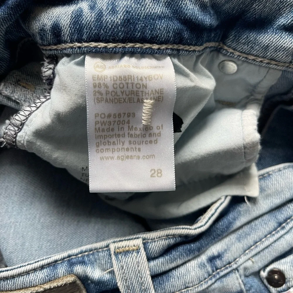 AG Adriano Goldschmied Light Wash Raw Hem Crop Flare Jeans Size 28 - Picture 4 of 5